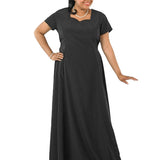 Denise Sweetheart Neck,  Short Sleeve Dress