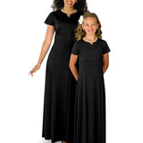 Savannah Crew V-Notch Neck Short Sleeve Dress