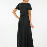 Christina Flutter Sleeve Scoop Neckline Dress