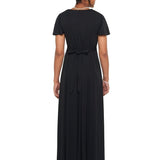 Jenna High Scoop Neck, Flutter Sleeve Dress