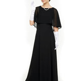 Destiny Boat Neck Cape Dress