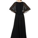 Destiny Boat Neck Cape Dress