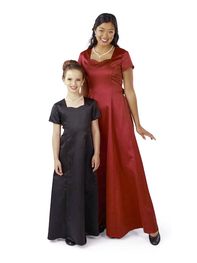 Sarah Sweetheart Neck, Short Sleeve Satin Dress G2 Performance Band Accessories Sarah Sweetheart Neck, Short Sleeve Satin Dress G2 Performance Band Accessories