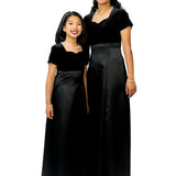 Stephanie Velvet Sweetheart Neck, Short Sleeve Dress