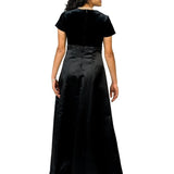 Stephanie Velvet Sweetheart Neck, Short Sleeve Dress