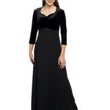 Alexandra Velvet Heart Neck, 3/4 Sleeve Dress