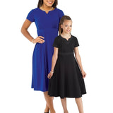 Tori Crew V-Notch Neck Short Sleeve Show Choir Dress