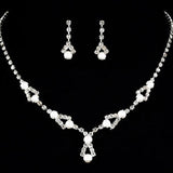 Rhinestone & Pearl Necklace Set