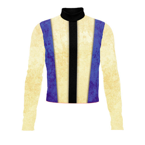 Marching Band Flow Flex Performance Top G087 featuring vertical stripe design with high-collar fit for marching band uniforms