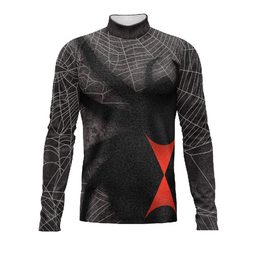 Marching Band Flow Flex Performance Top G112 featuring long sleeves, high mock neck, and modern abstract geometric design