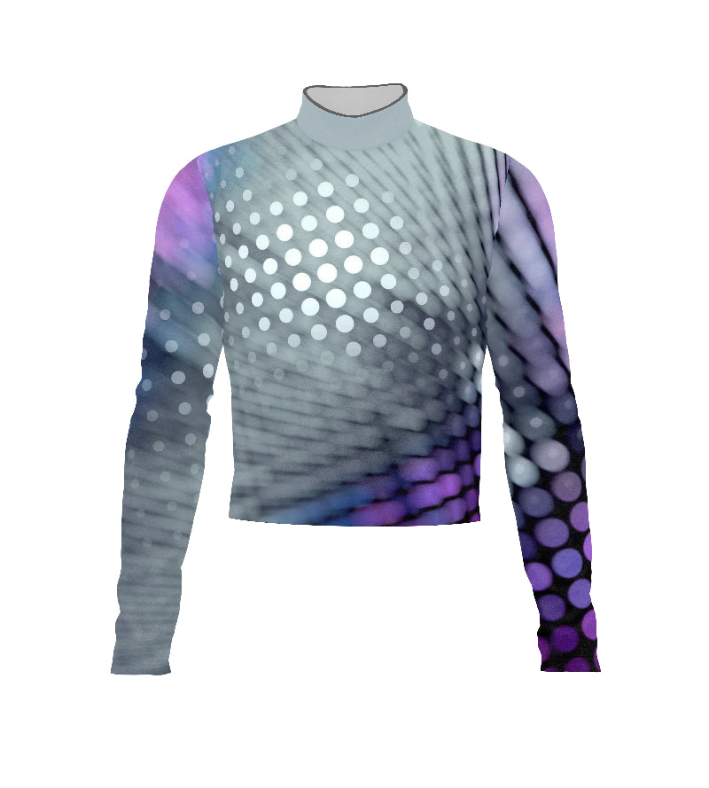 Marching Band Flow Flex Performance Top FG045.2 in grey with long sleeves and dotted gradient design