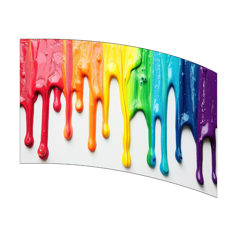 Colorful dripping paint on a white background