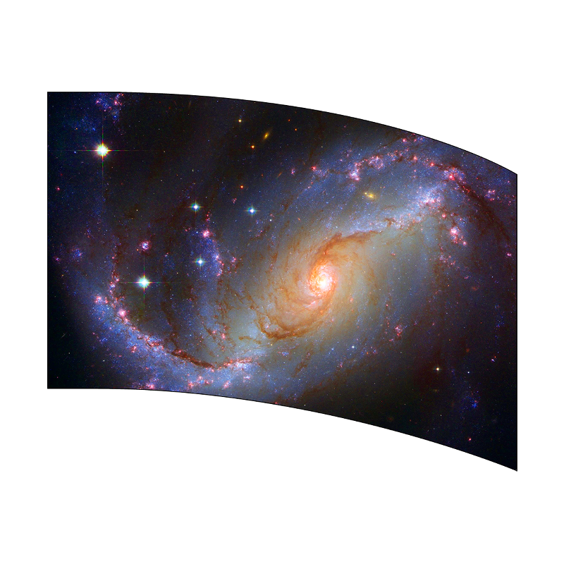 Colorful spiral galaxy image on a white background