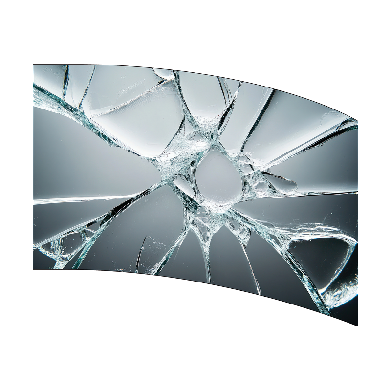 Broken glass on a white background