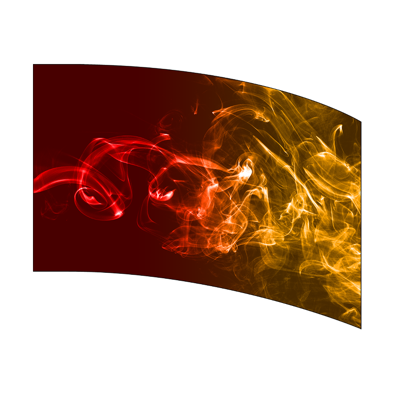 Abstract design of red and orange smoke on a white background