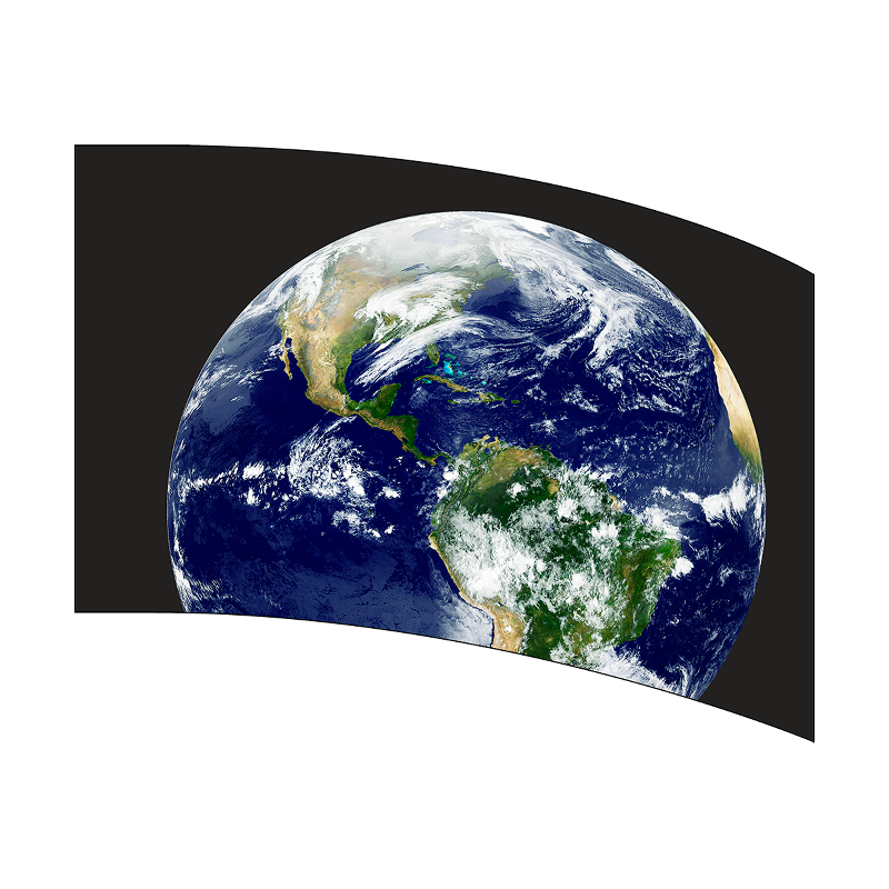 Curved Earth display with a focus on the Americas