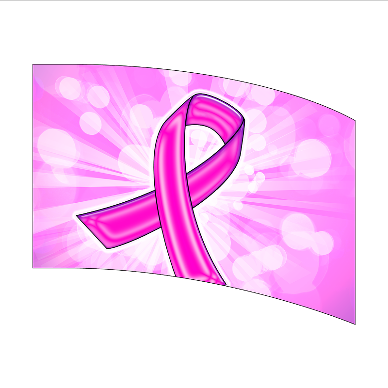 Pink breast cancer awareness ribbon on a pink background
