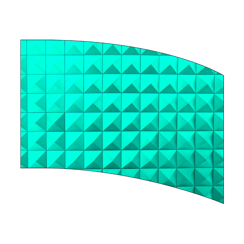 Geometric pattern with green triangles on a white background