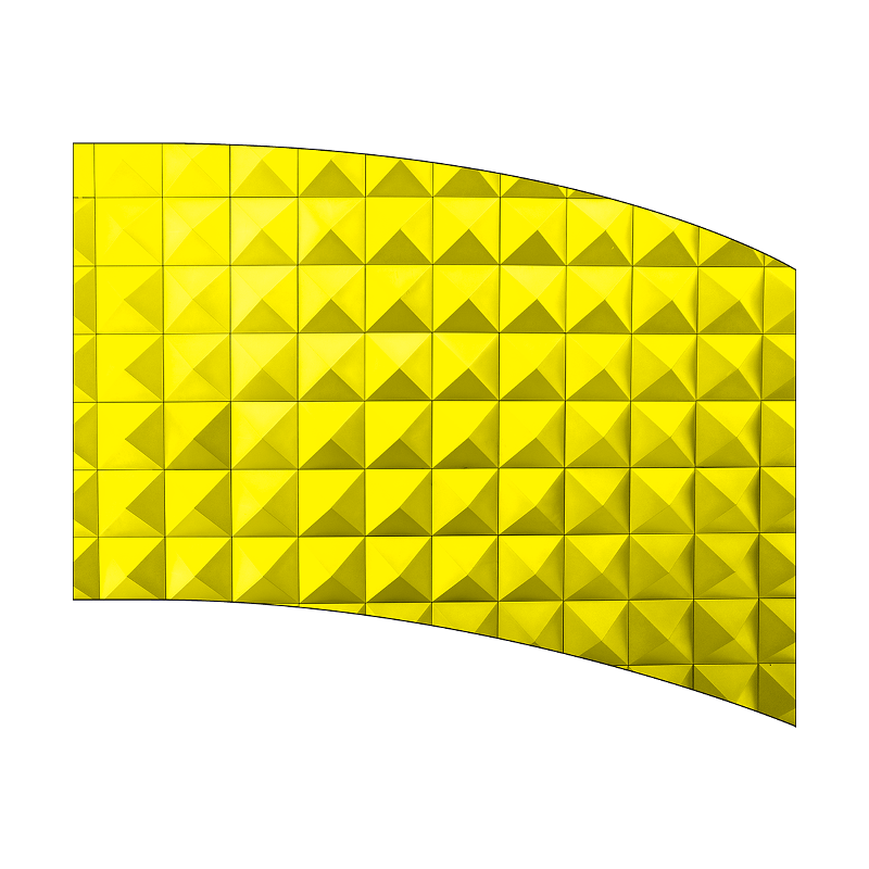 Geometric pattern with yellow triangles on a white background