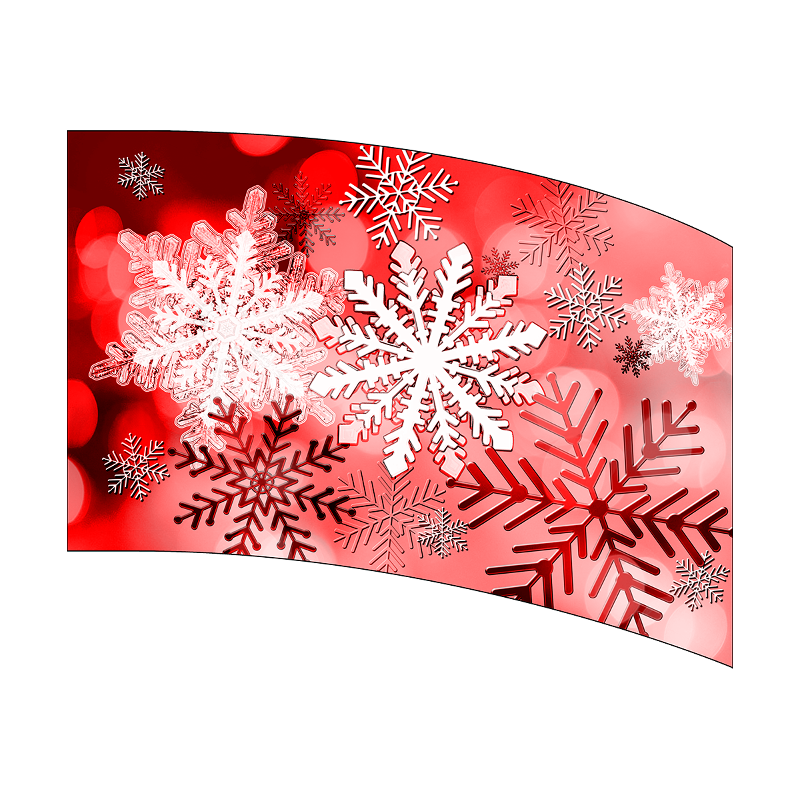 Decorative paper with snowflakes on a red background