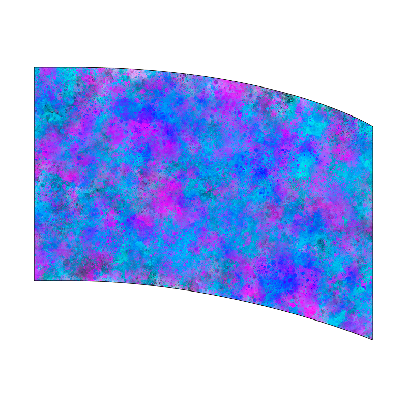 PGF143-BlueSplatter Flag with a vibrant, multicolored abstract pattern on a white background