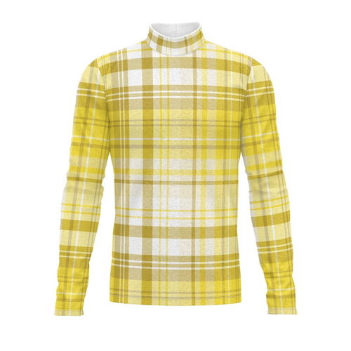 A digital print of a yellow and white checkered Flow Flex Top G394 suitable for indoor and outdoor activities.