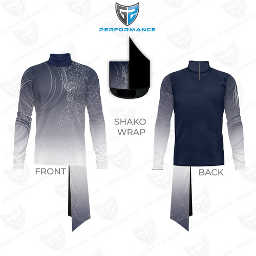 Shako wrap with front and back views on a white background, featuring Performance logo.