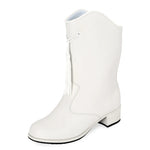 White ankle boot on a white background