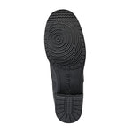 A top-down view of a black shoe sole, showing the tread pattern and embossed brand name 'SOL'S' on a plain white background.