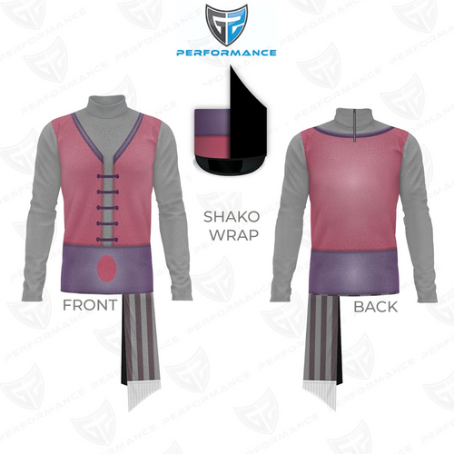 Shako wrap with front and back views on a white background, featuring the Performance logo.