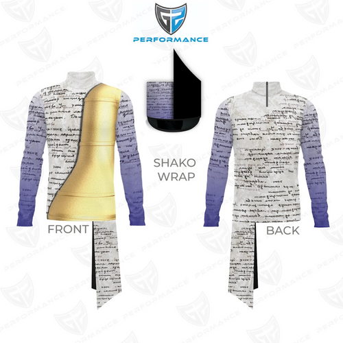 Shako wrap with front and back views on a white background, featuring the Performance logo.