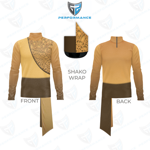 Shako wrap with front and back views on a white background, featuring Performance logo.
