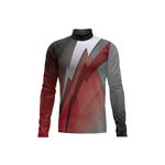 Long-sleeve shirt with a lightning bolt design on a white background