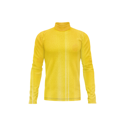 Yellow long-sleeve shirt on a white background