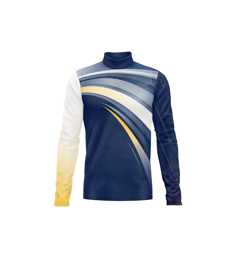 Long-sleeve shirt with a gradient design on a white background