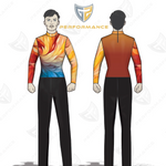 Colorful athletic outfit with a gradient design on a white background, featuring the 'GP Performance' logo.