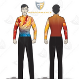 Colorful athletic outfit with a gradient design on a white background, featuring the 'GP Performance' logo.