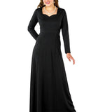 Caroline Sweetheart Neck, Long Sleeve Dress