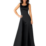 Penelope Scoop Neck, Sleeveless Satin Dress