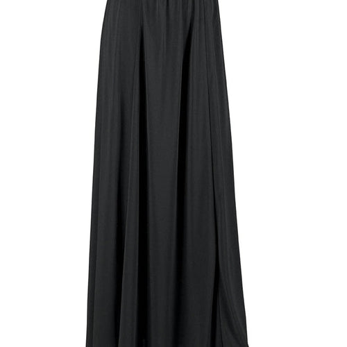 Tatiana floor-length concert skirt in black, featuring a flowing full-length silhouette with an elastic waistband, designed for choir, concert, and formal performance wear.