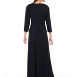 Demi High High Scoop Neck 3/4 Sleeve Blouse