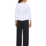 Demi High High Scoop Neck 3/4 Sleeve Blouse