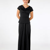 Priscilla Cowl Neck Cap Sleeve Blouse