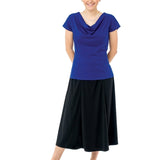 Priscilla Cowl Neck Cap Sleeve Blouse