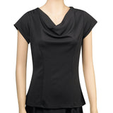 Priscilla Cowl Neck Cap Sleeve Blouse