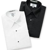 Laydown Collar Pleated Tuxedo Shirt