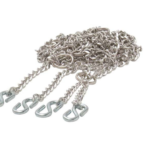 DSI mace chain accessory made of durable silver metal links with hook ends, designed for attaching to drum major maces to enhance control, balance, and performance during marching band routines.