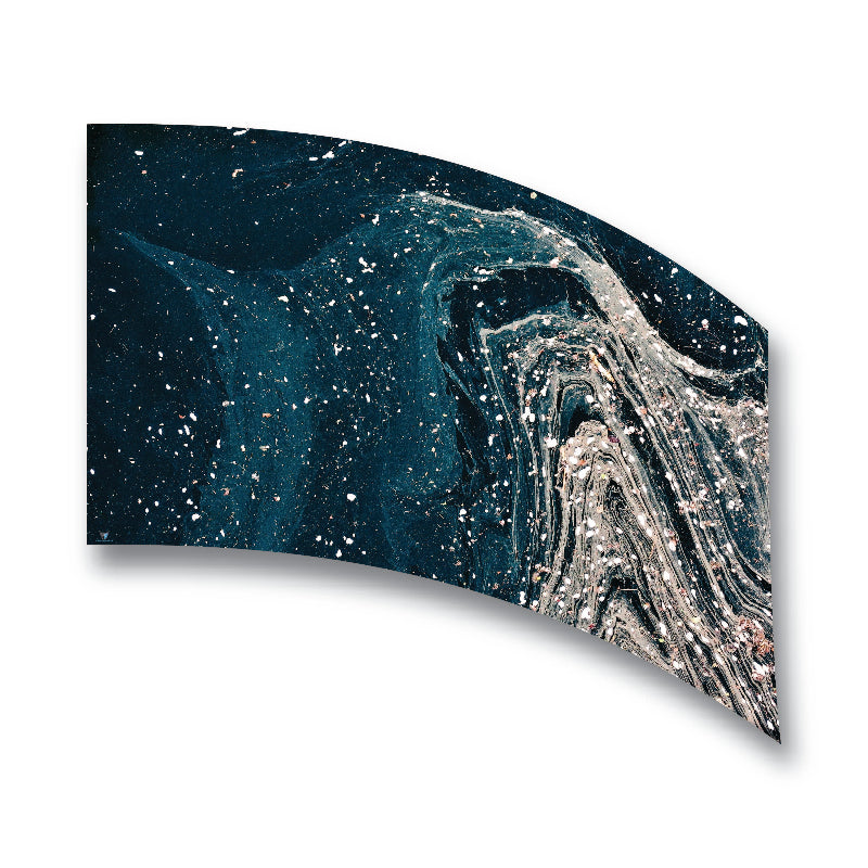 A flag with a digital print featuring a blue and white color scheme, designed for use with 6ft poles.