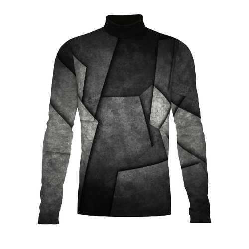 Marching Band Flow Flex Performance Top FG050 featuring a geometric grey and black design with long sleeves and athletic fit