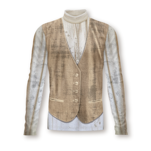 Flow Flex Top 002 marching band performance vest-style top with long sleeves, layered uniform design, and flexible stretch fabric